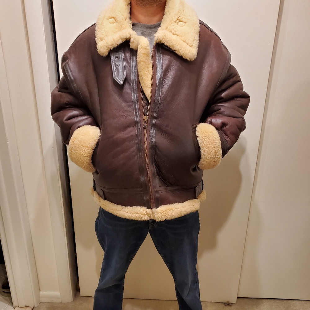 Shearling leather coat